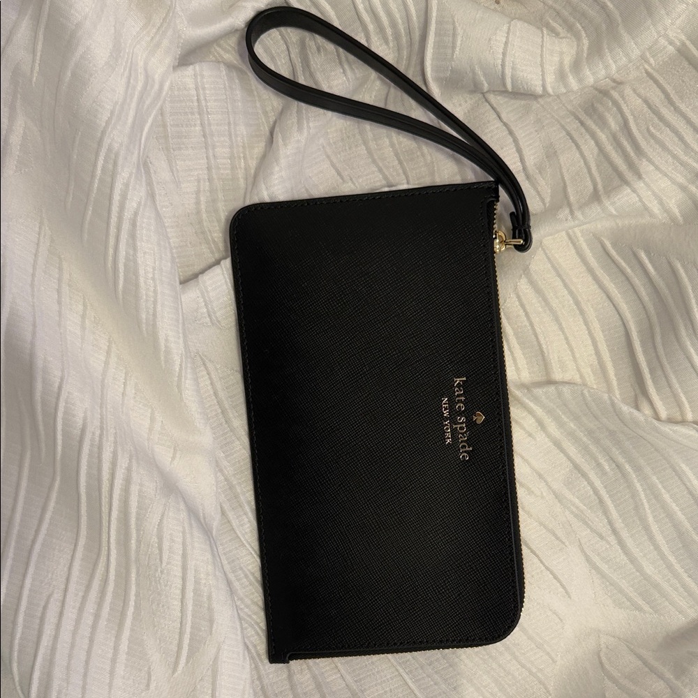 Kate Spade Black Clutch with Gold Accents